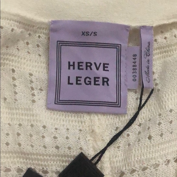 Herve Leger Marian Knit Cover-Up White/Ivory - Picture 3 of 5